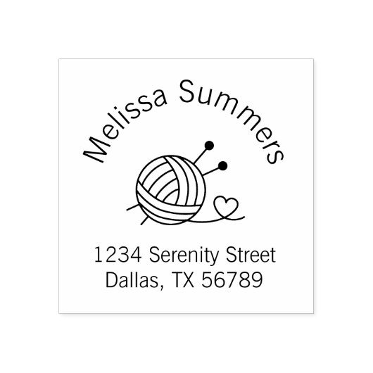 編み物のボール糸クラフトアーチアドレス ラバースタンプ (インプリント)