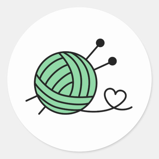 編み物のボール糸クラフトカスタム- Ball Color ラウンドシール (正面)