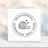 編み物のボール糸クラフトラウンドアドレス1 セルフインキングスタンプ