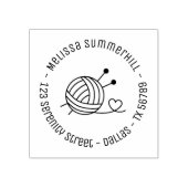 編み物のボール糸クラフトラウンドアドレス4 ラバースタンプ (インプリント)