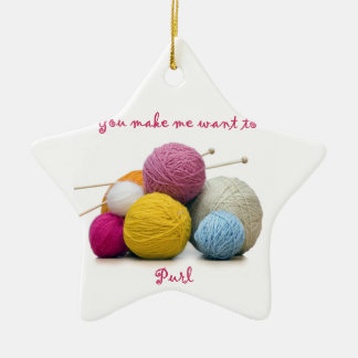 編み物のユーモア セラミックオーナメント