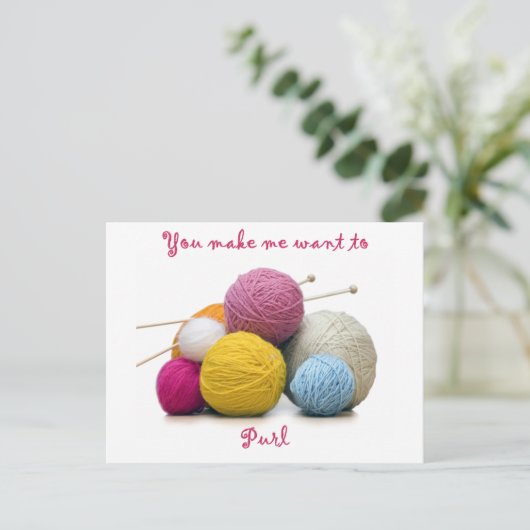 編み物のユーモア ポストカード (スタンド正面)