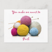 編み物のユーモア ポストカード (正面)