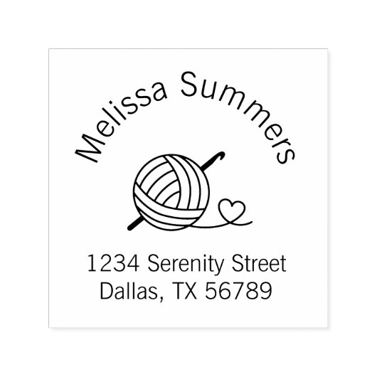 編み物の交代糸のアーチアドレス セルフインキングスタンプ (デザイン)