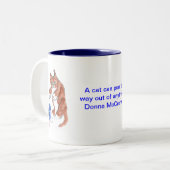 編み物の危険-ヤーンの攻撃及び昼寝 ツートーンマグカップ (正面左)