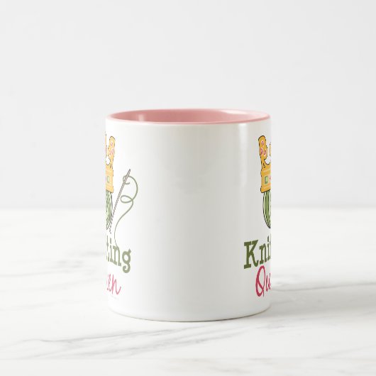 編み物の女王のマグ ツートーンマグカップ (中央)