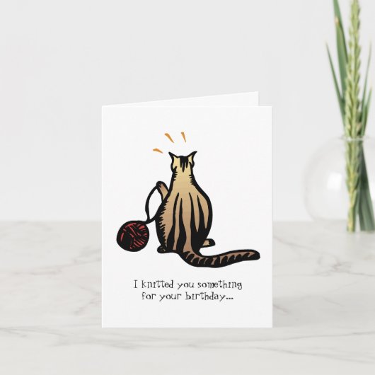 編み物の子猫 カード (正面)