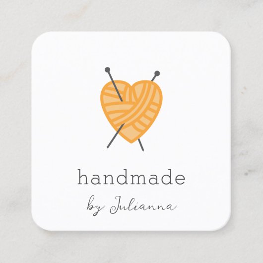 編み物の小さな名刺の挿入 スクエア名刺 (正面)