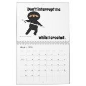 編み物の年のおもしろいカレンダー カレンダー (3月 2026)