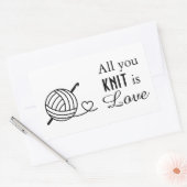 編み物の毛糸 – あなたが編むすべては愛 長方形シール (封筒)