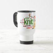 編み物の語い-編機械のための単語!  ニット! トラベルマグ (正面左)