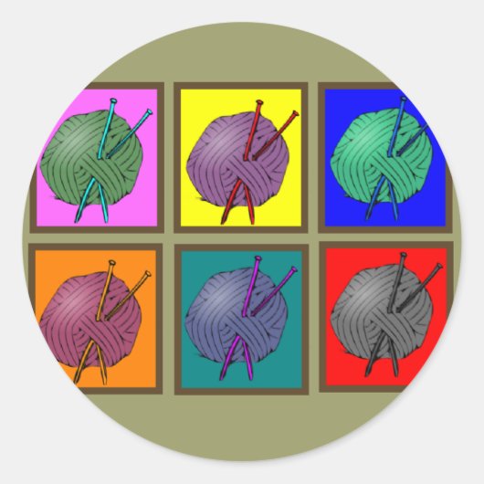 編み物の贈り物 ラウンドシール (正面)