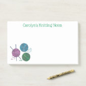 編み物の針と糸の玉パーソナライズされた、 ポストイット (デスク)