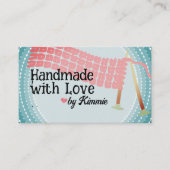 編み物の針スカーフピンク灰色の名刺… 名刺 (正面)