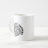 編み物は思い通りにならない コーヒーマグカップ (正面左)