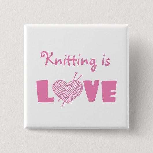 編み物は愛 缶バッジ (正面)