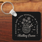 編み物は私のセラピー糸の毛糸 キーホルダー (正面)