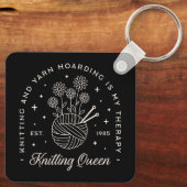 編み物は私のセラピー糸の毛糸 キーホルダー (裏面)