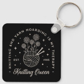 編み物は私のセラピー糸の毛糸 キーホルダー (裏面)