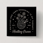 編み物は私のセラピー糸の毛糸 缶バッジ (正面)