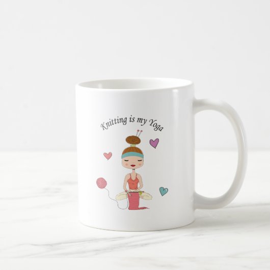 編み物は私のヨガです コーヒーマグカップ (右)
