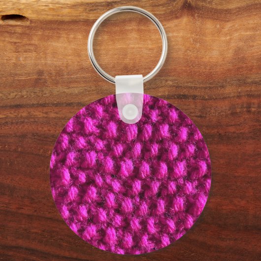 編み物は私を幸せなピンクの糸にする キーホルダー (裏面)