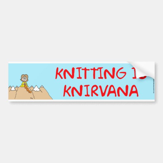 編み物はknirvanaです バンパーステッカー (正面)