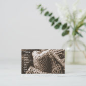 編み物または編機械の写真撮影ビジネスプロフィールカード 名刺 (スタンド正面)