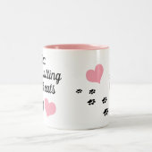 編み物や猫好きが可パーソナライズされた愛い ツートーンマグカップ (中央)