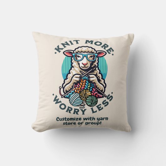 編み物をもっと増やす クッション (正面)