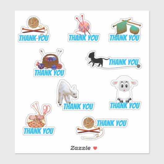 編み物をテーマにした顧客に感謝 シール (シート)