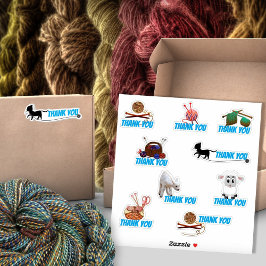 編み物をテーマにした顧客に感謝 シール