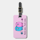 編み物を一つ、絞る。かわいい羊。パーソナライズされた ラゲッジタグ (正面縦)