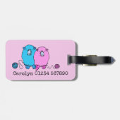 編み物を一つ、絞る。かわいい羊。パーソナライズされた ラゲッジタグ (裏面横)