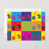 編み物アポップ・アートのート ポストカード (正面/裏面)