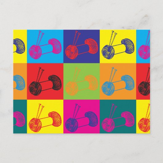 編み物アポップ・アートのート ポストカード (正面)