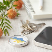 編み物ウクライナ州地図文字グローリートゥウクライナ キーホルダー (側面)