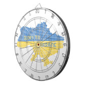 編み物ウクライナ州地図文字グローリートゥウクライナ ダーツボード (正面右)