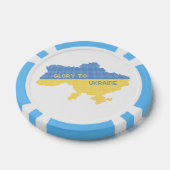 編み物ウクライナ州地図文字グローリートゥウクライナ ポーカーチップ (シングル)