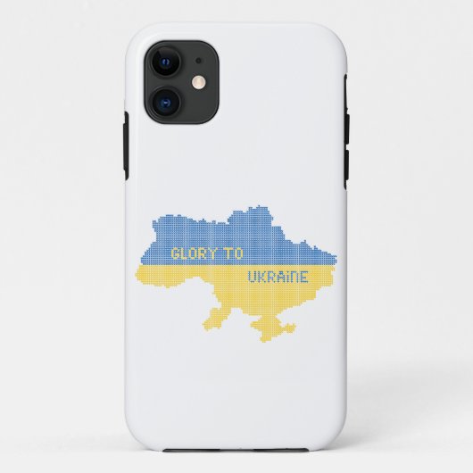 編み物ウクライナ州地図文字グローリートゥウクライナ Case-Mate iPhoneケース (裏面)