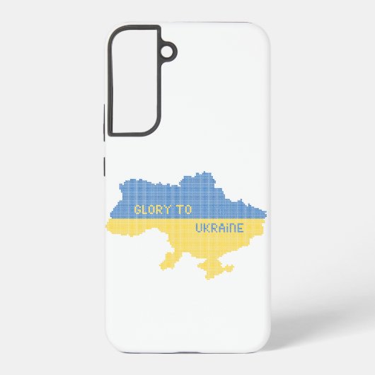 編み物ウクライナ州地図文字グローリートゥウクライナ SAMSUNG GALAXYケース (裏面)