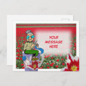 編み物ウーマンオンチューリップDIYポストカード ポストカード (正面/裏面)