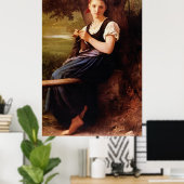 編み物ウーマンバイウィリアム – アドルフブーゲロー ポスター (ホームオフィス)