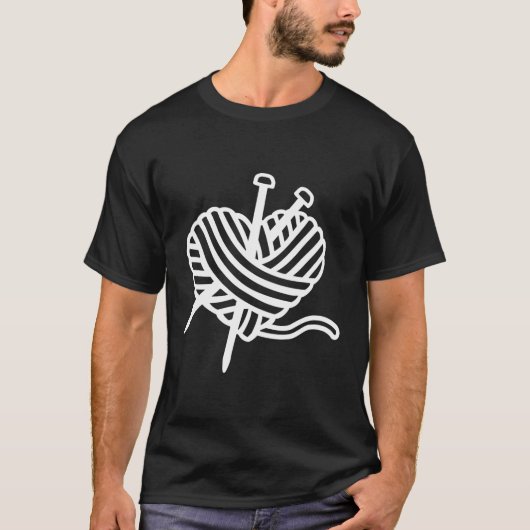 編み物ウールハート Tシャツ (正面)