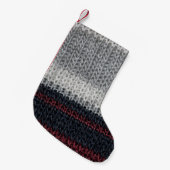 編み物ウール：赤、白ストライプい。 スモールクリスマスストッキング (正面 (吊り時))