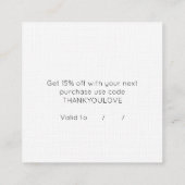 編み物ウールalpacaロゴブルーありがとう ロイヤリティカード (裏面)