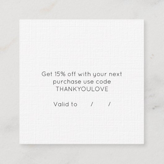 編み物ウールalpacaロゴブルーありがとう ロイヤリティカード (裏面)