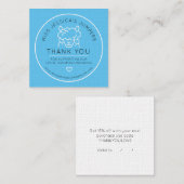 編み物ウールalpacaロゴブルーありがとう ロイヤリティカード (正面/裏面)