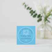 編み物ウールalpacaロゴブルーありがとう ロイヤリティカード (スタンド正面)