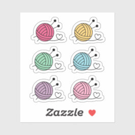 編み物カラフルヤーンクラフトのボール、6セット シール